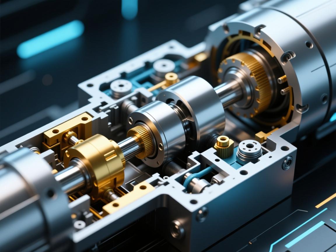 伺服电动缸可视为一个高度集成的协同系统，主要由五大核心部分构成，伺服电机、传动机构、缸体与活塞杆、轴承与导向机构，以及反馈与制动单元。