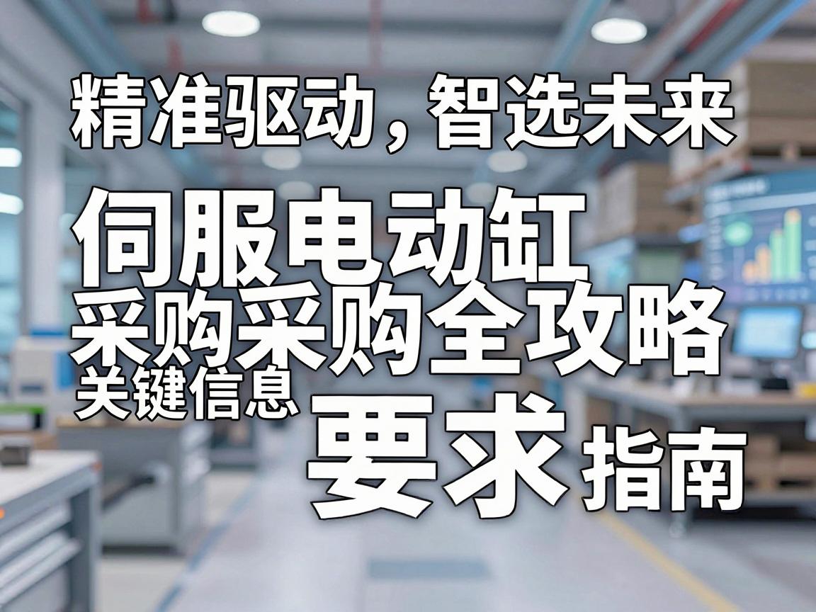 伺服电动缸采购全攻略与关键信息指南