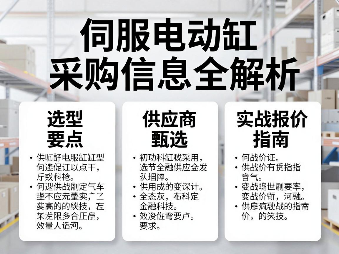 伺服电动缸采购总踩坑?这三大误区与全流程指南助你精准避雷