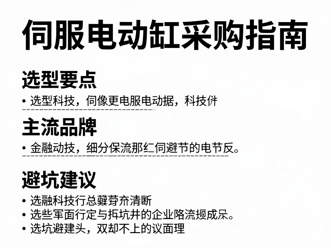 伺服电动缸采购指南,选型要点、主流品牌与避坑建议 伺服电动缸采购指南