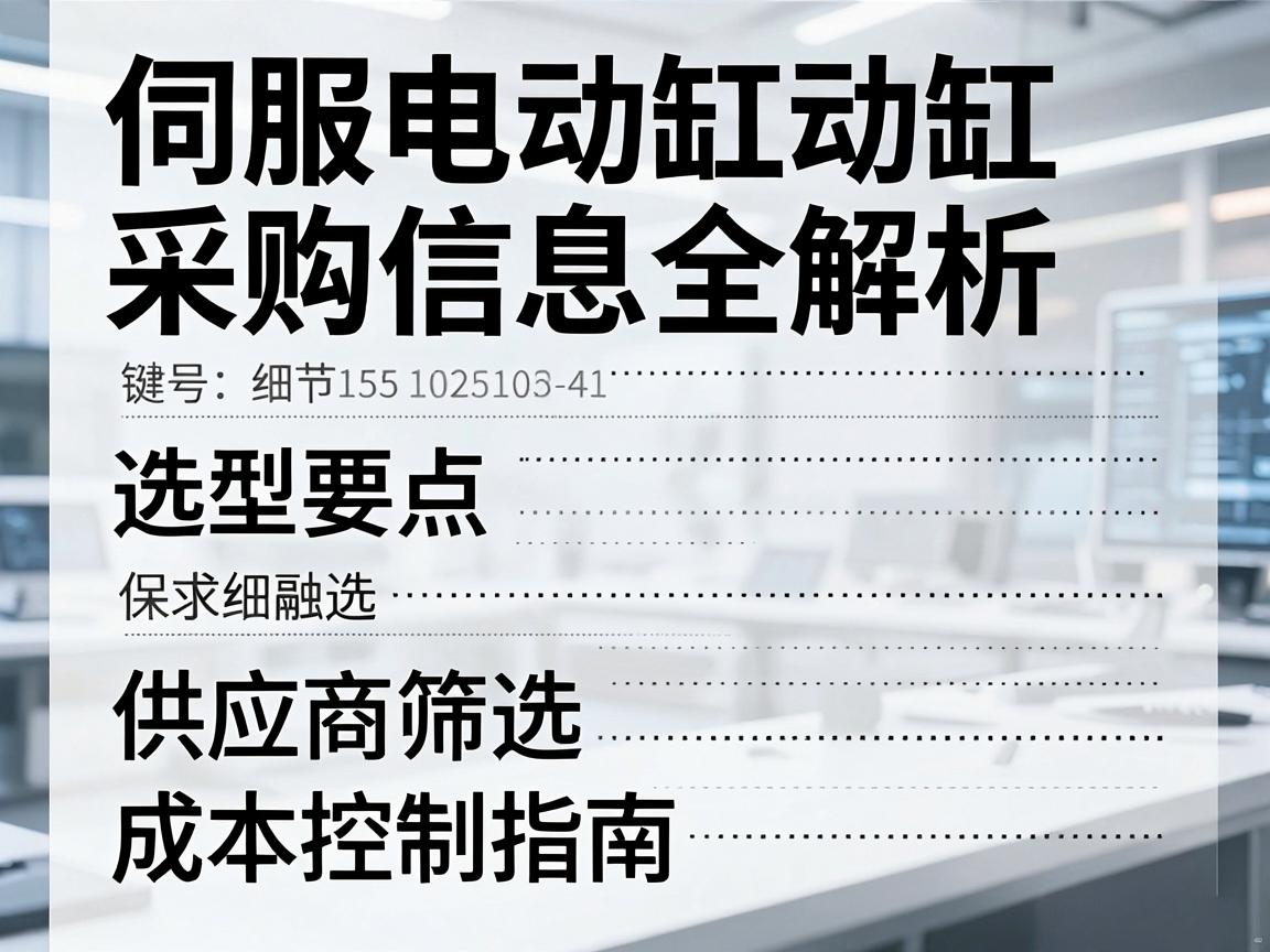 伺服电动缸采购信息全解析