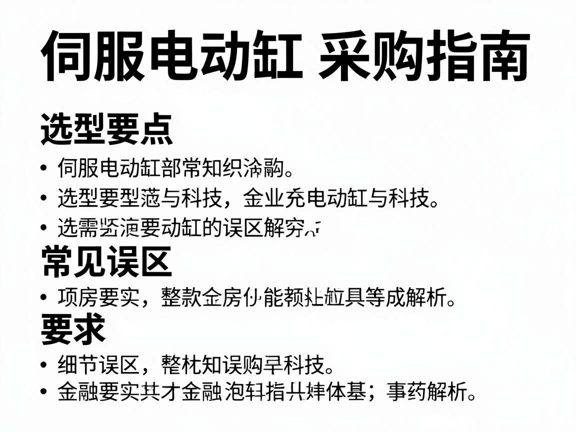 伺服电动缸采购为何持续升温？一份规避误区的科学选型指南