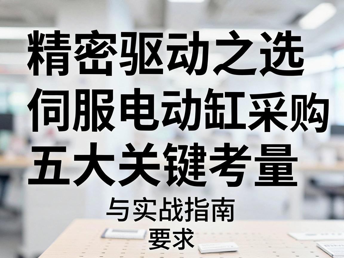 伺服电动缸采购的五大关键考量与实战指南