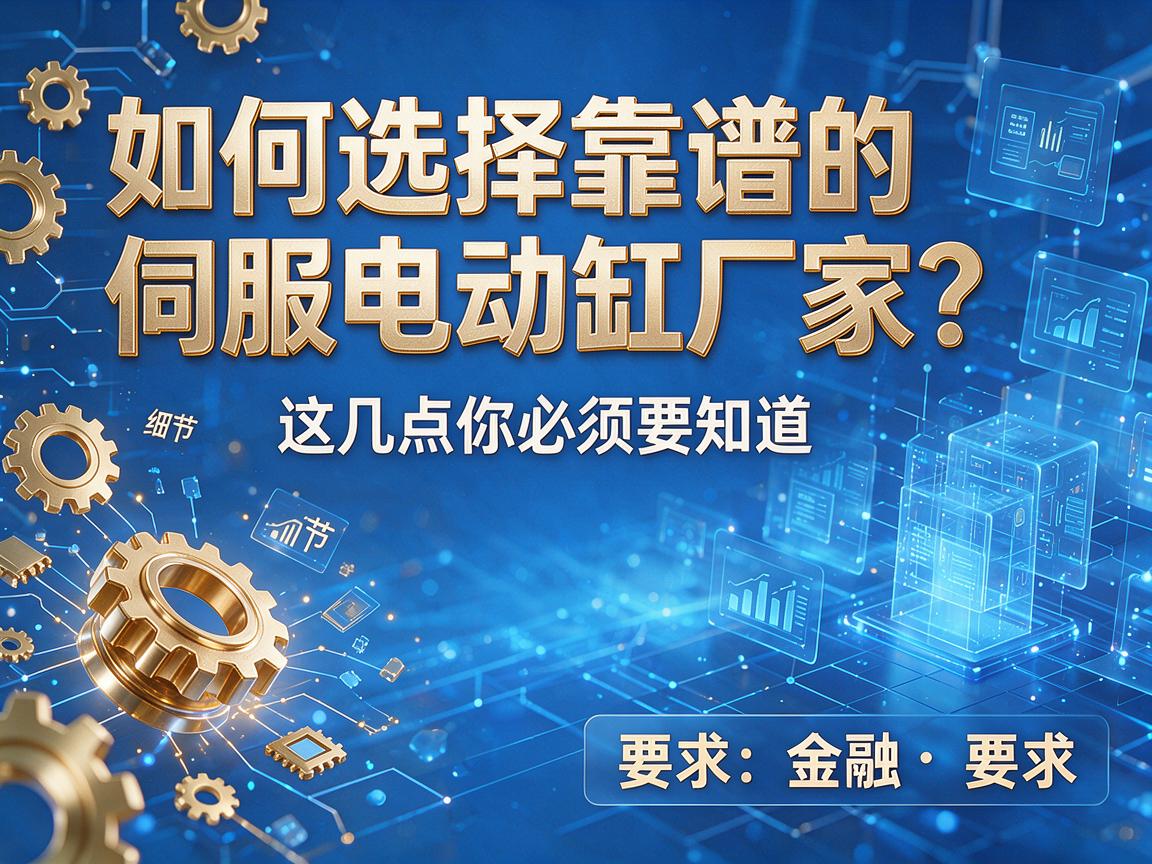 如何选择靠谱的伺服电动缸厂家